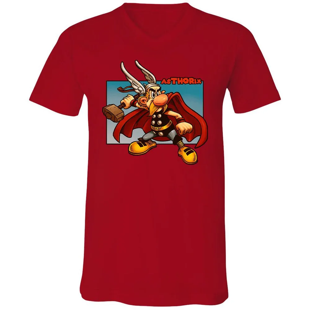 Unisex V-Neck T-Shirt - CK4KJGUY - Red - 3