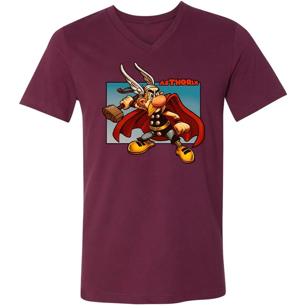 Unisex V-Neck T-Shirt - CK4KJGUY - Maroon - 6