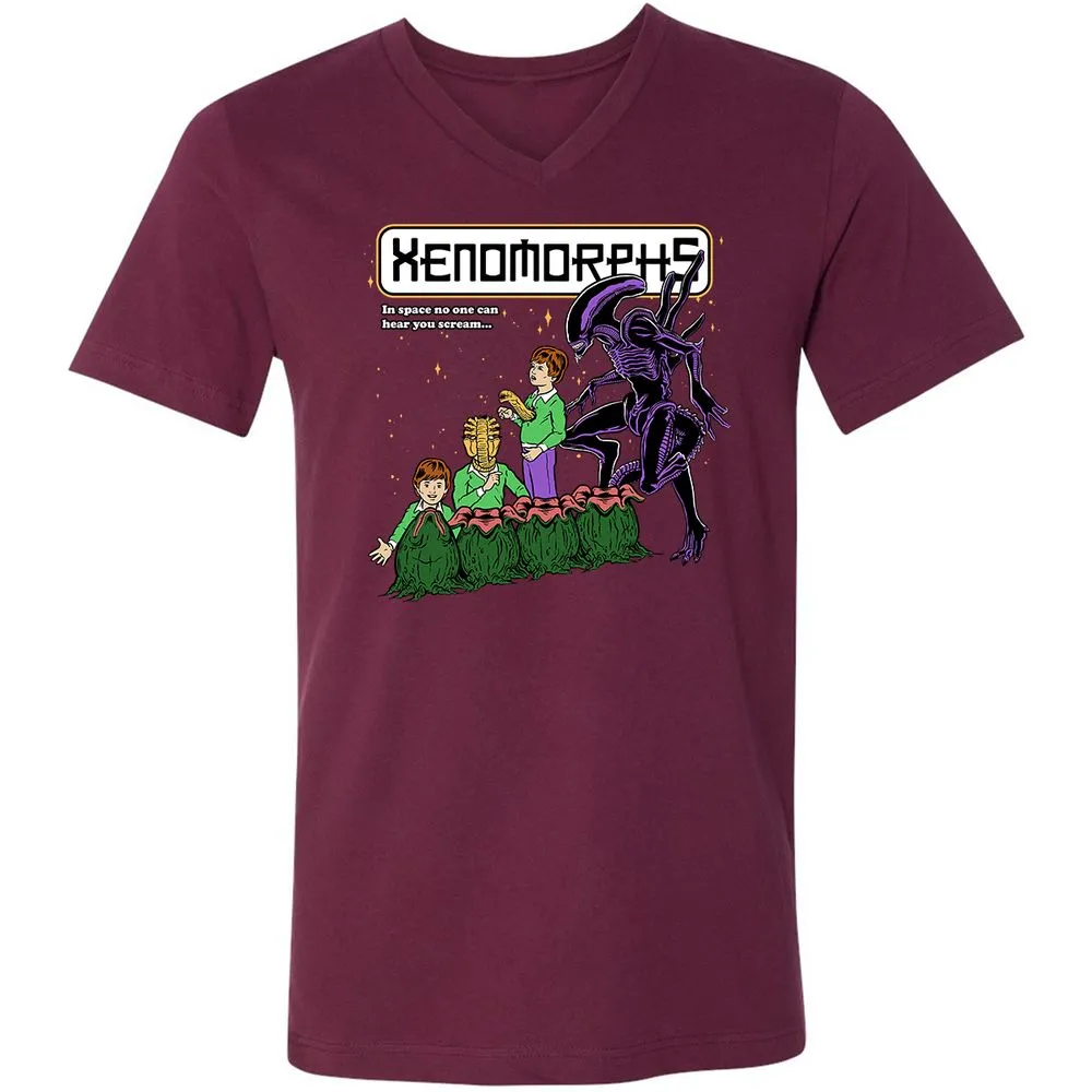 Unisex V-Neck T-Shirt - YP5ZAR22 - Maroon - 6