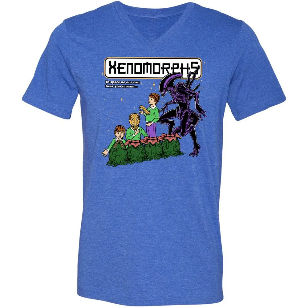 Unisex V-Neck T-Shirt - YP5ZAR22 - Heather True Royal - 14