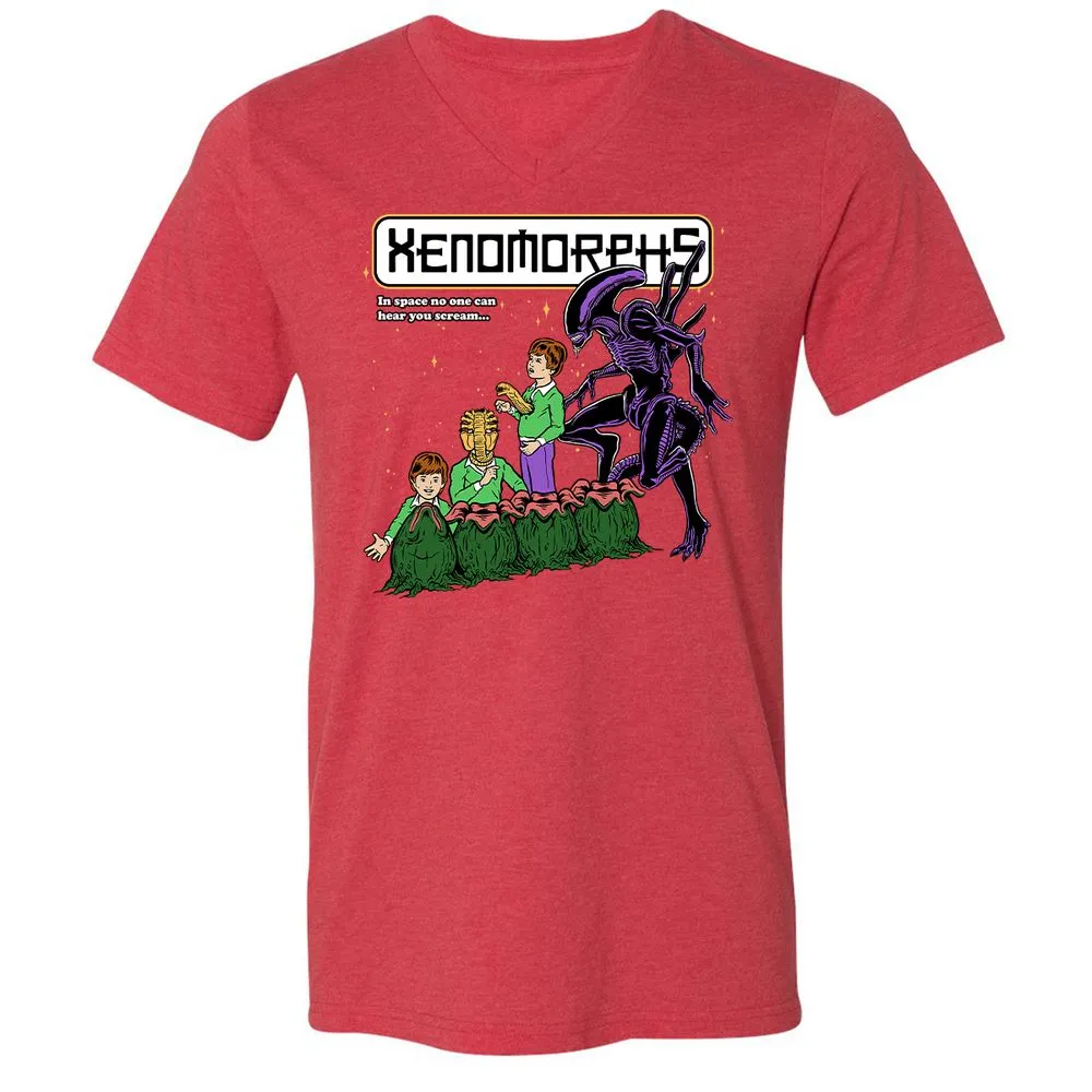 Unisex V-Neck T-Shirt - YP5ZAR22 - Heather Red - 16