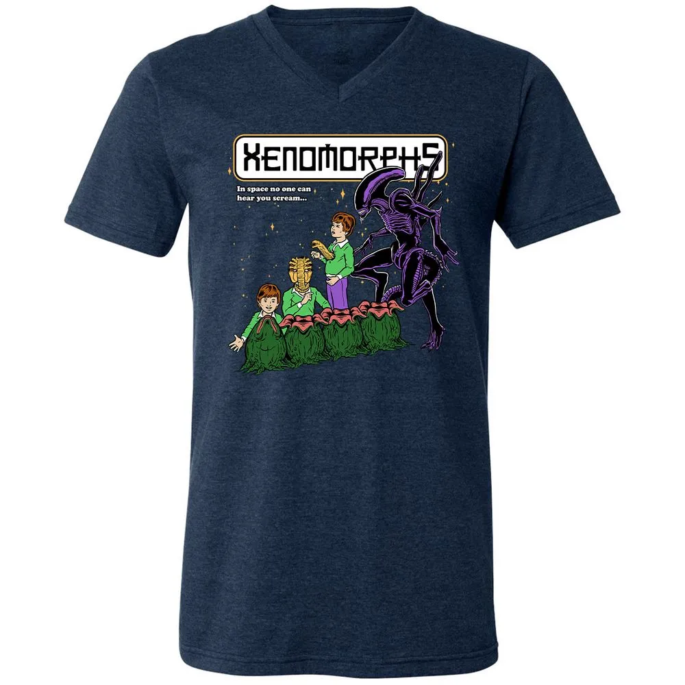 Unisex V-Neck T-Shirt - YP5ZAR22 - Heather Navy - 15