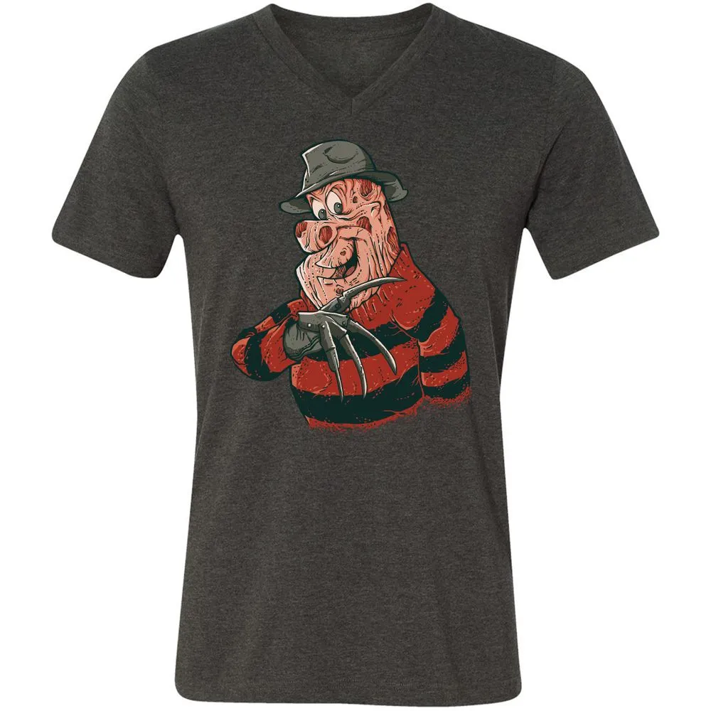 Unisex V-Neck T-Shirt - 45D2U3JH - Dark Grey Heather - 8