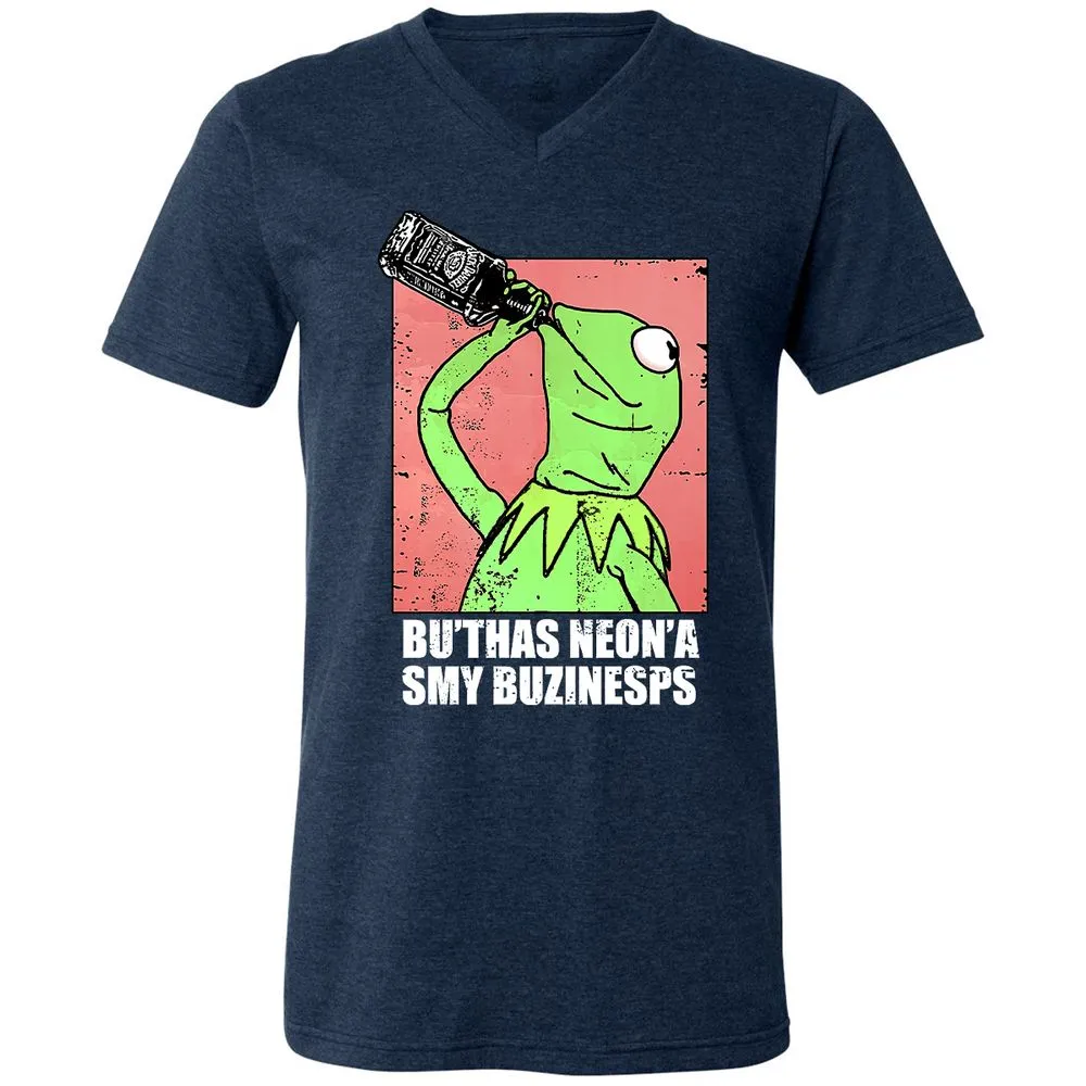 Unisex V-Neck T-Shirt - FFHZYJ9J - Heather Navy - 15