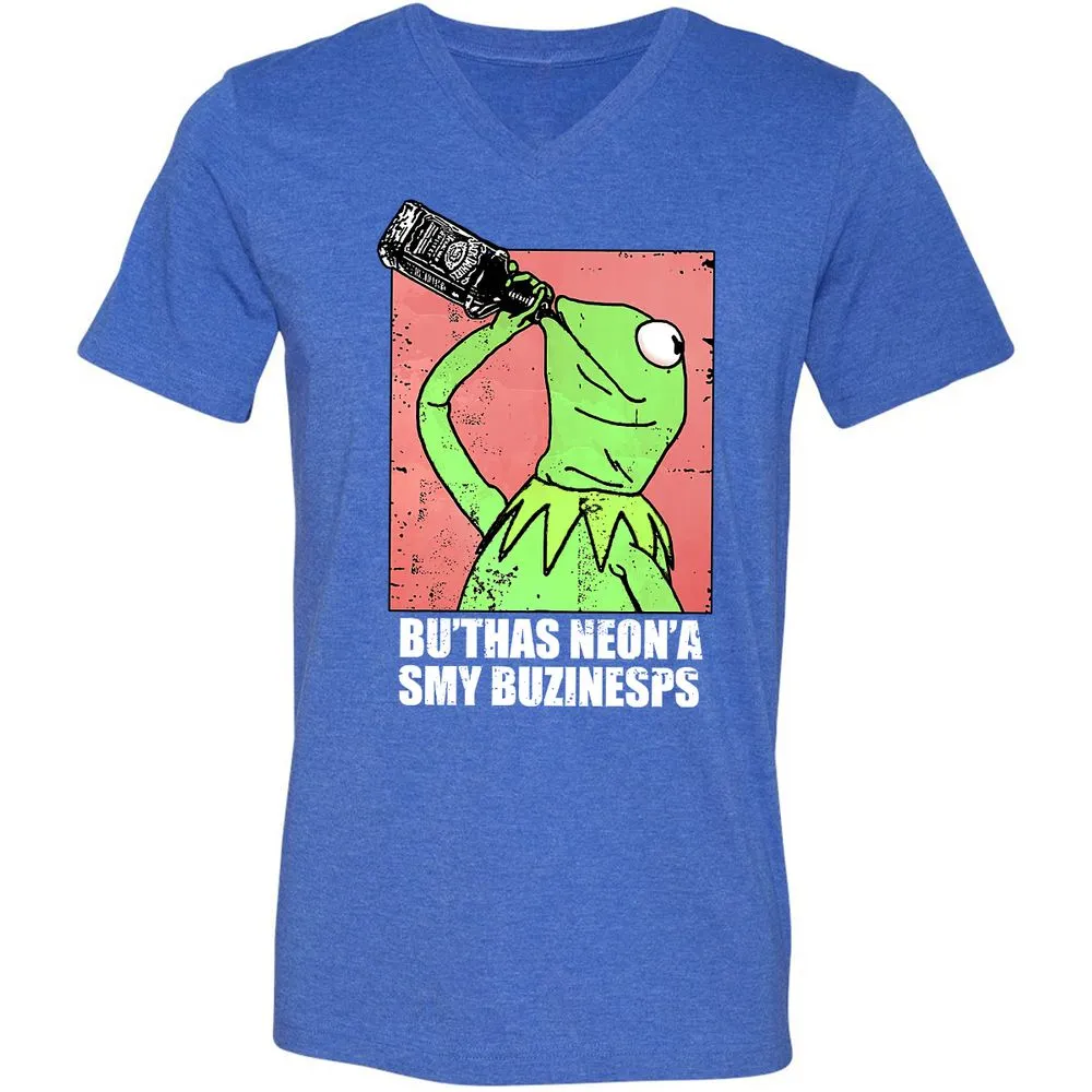 Unisex V-Neck T-Shirt - FFHZYJ9J - Heather True Royal - 14