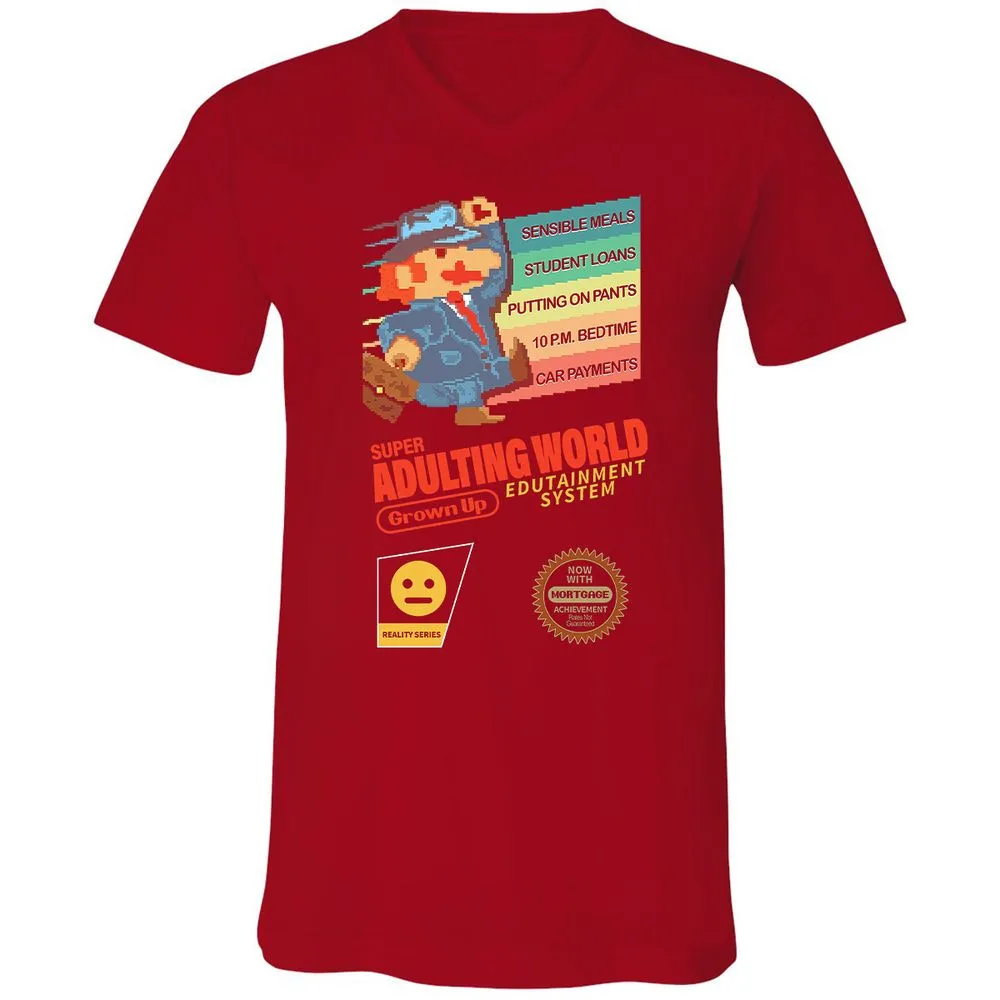 Unisex V-Neck T-Shirt - JHG95V9V - Red - 3
