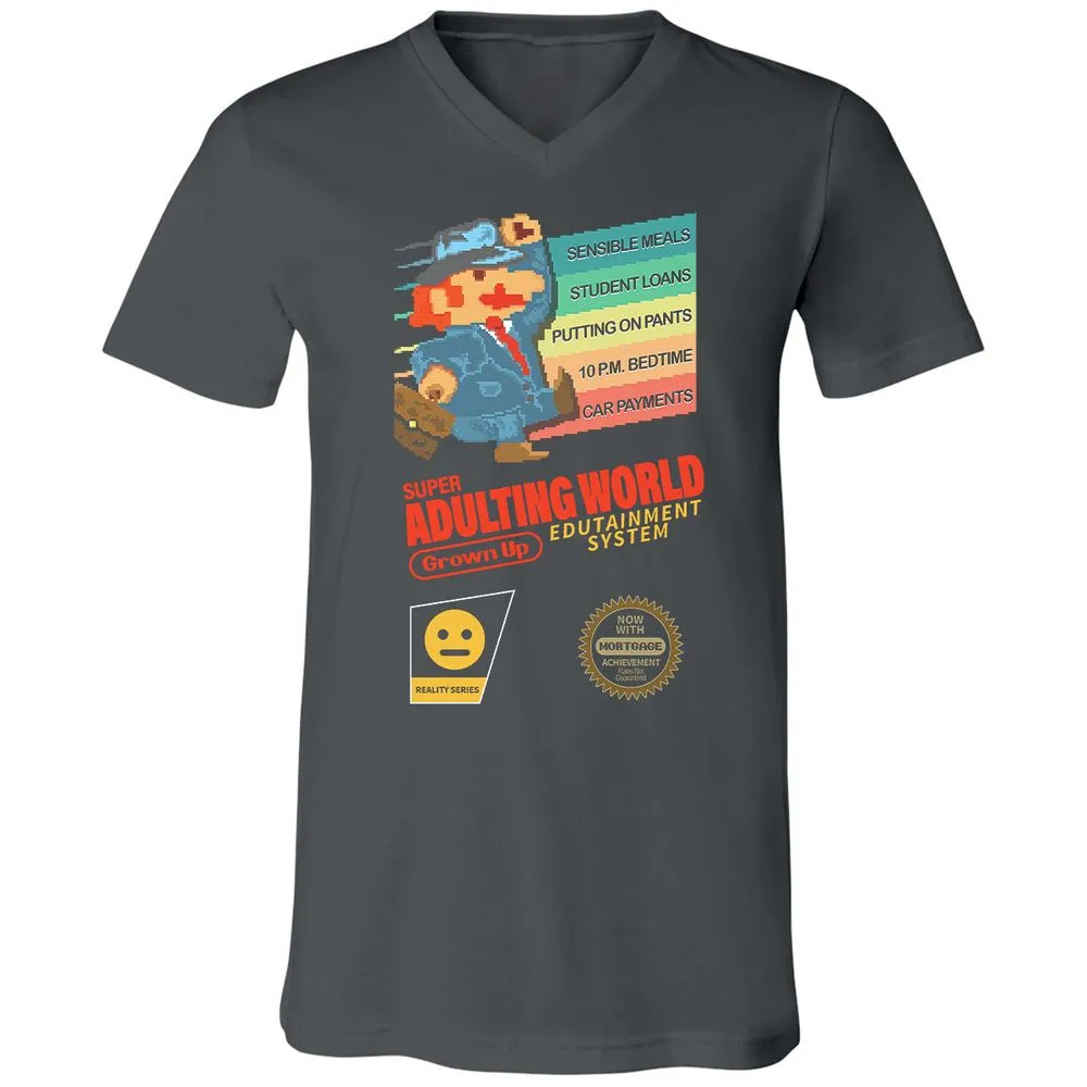 Unisex V-Neck T-Shirt - JHG95V9V - Asphalt - 12