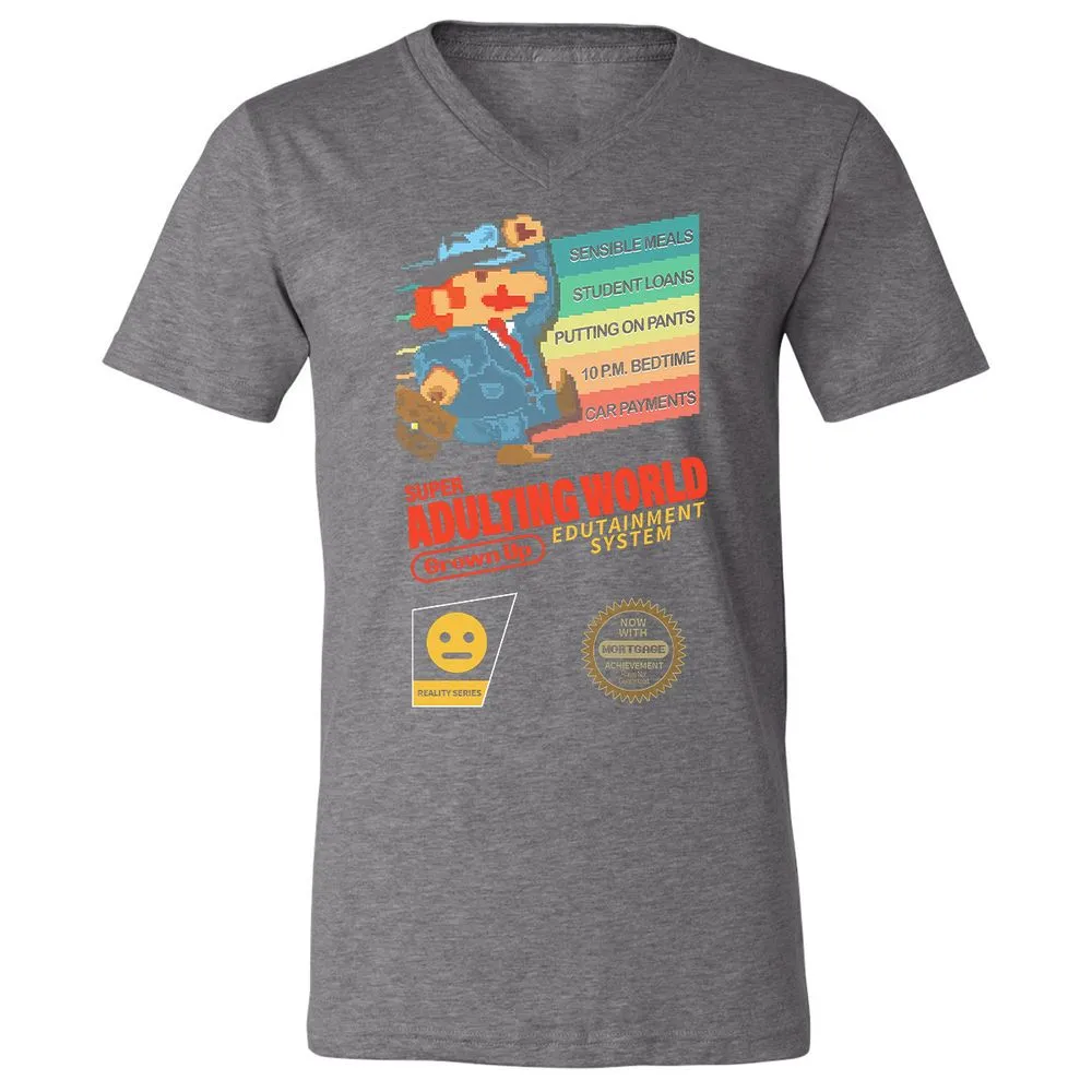 Unisex V-Neck T-Shirt - JHG95V9V - Deep Heather - 13