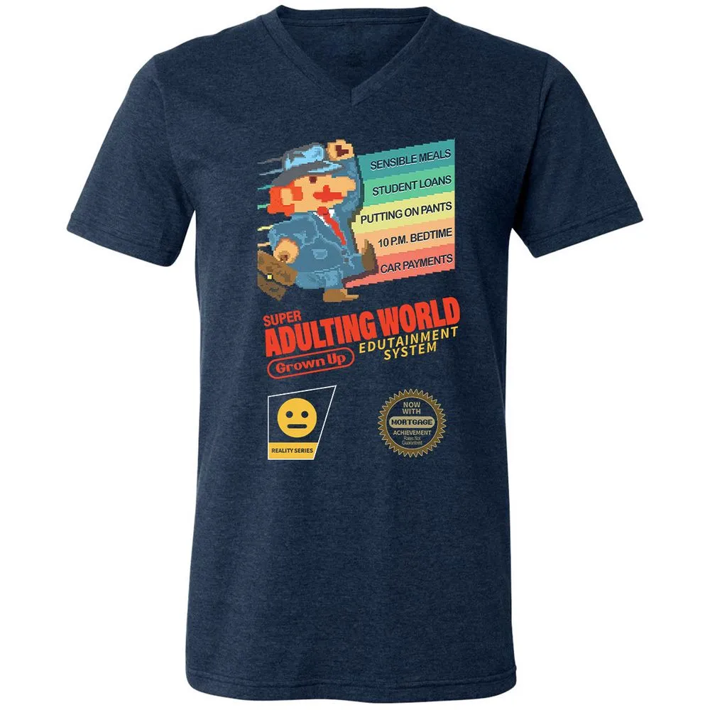 Unisex V-Neck T-Shirt - JHG95V9V - Heather Navy - 15