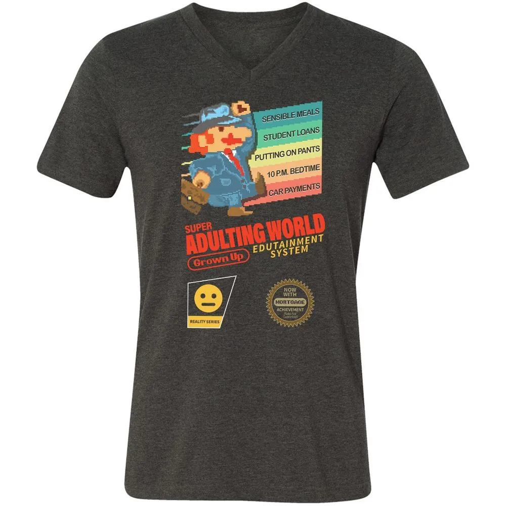 Unisex V-Neck T-Shirt - JHG95V9V - Dark Grey Heather - 8