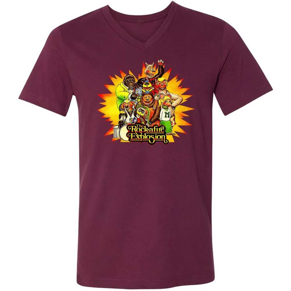 Unisex V-Neck T-Shirt - 47FPCENQ - Maroon - 6