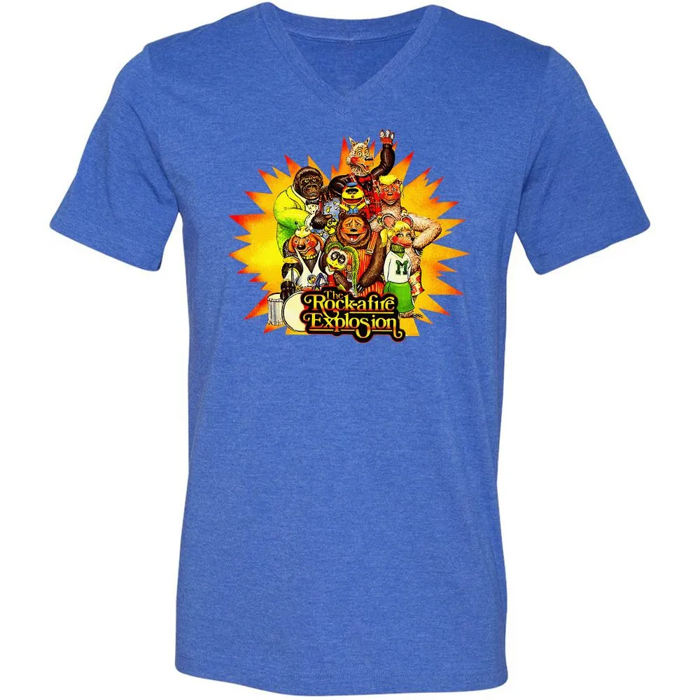 Unisex V-Neck T-Shirt - 47FPCENQ - Heather True Royal - 14