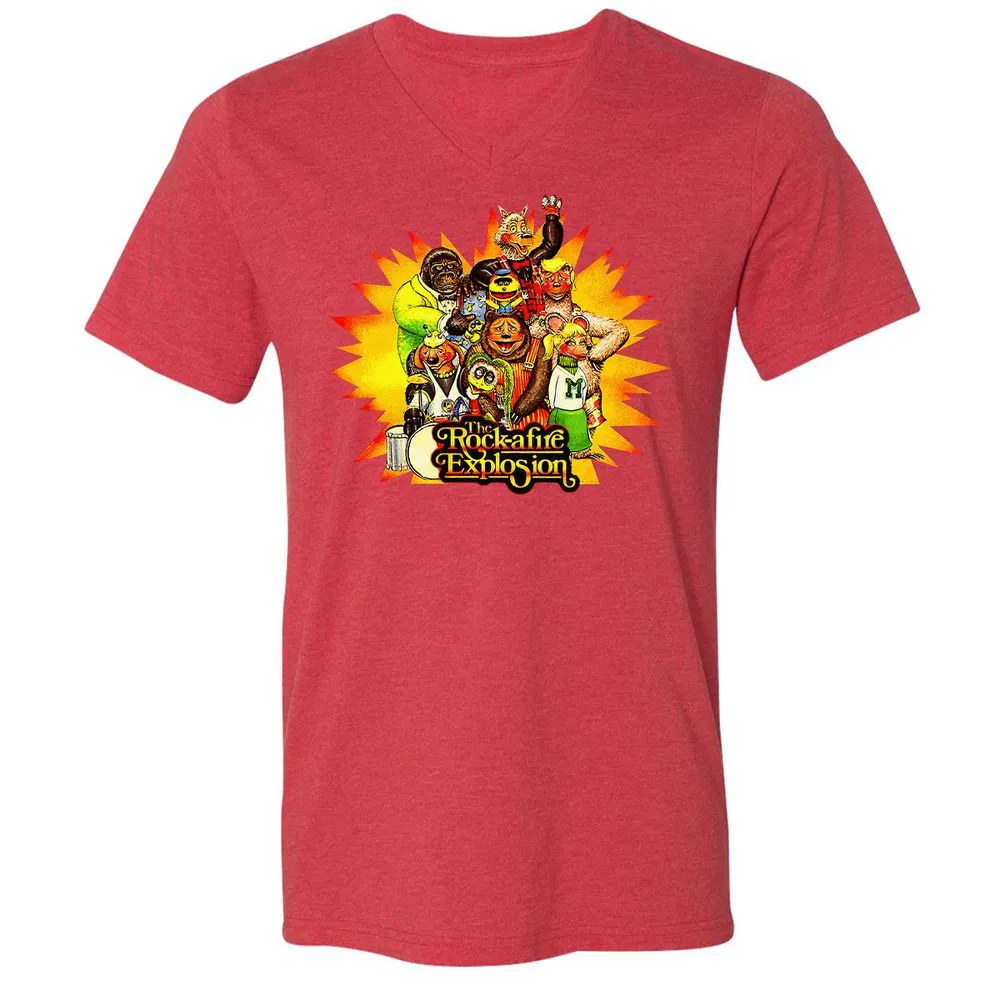 Unisex V-Neck T-Shirt - 47FPCENQ - Heather Red - 16