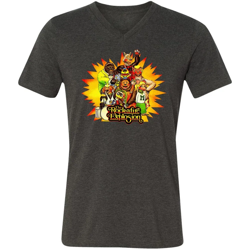 Unisex V-Neck T-Shirt - 47FPCENQ - Dark Grey Heather - 8