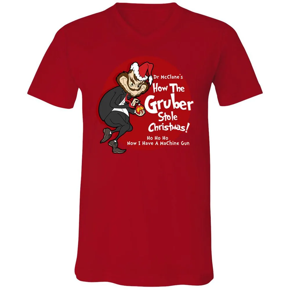 Unisex V-Neck T-Shirt - AYELBFHA - Red - 3
