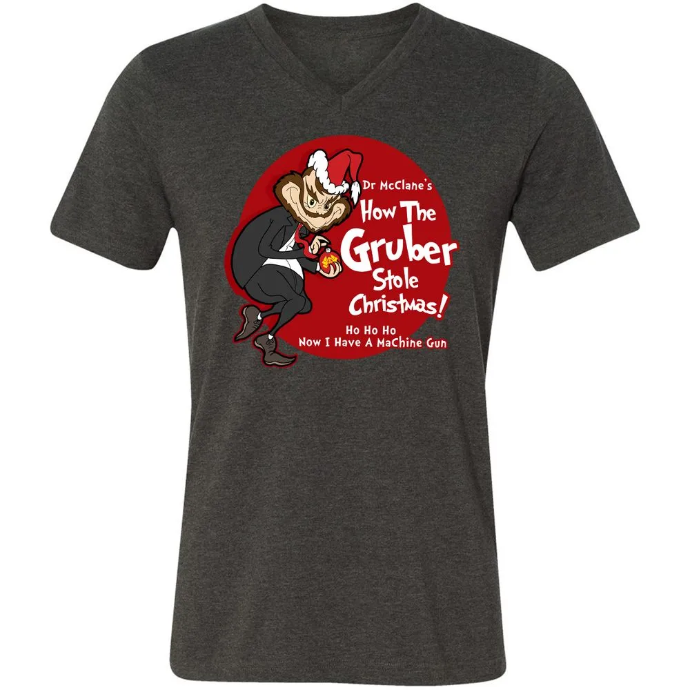 Unisex V-Neck T-Shirt - AYELBFHA - Dark Grey Heather - 8