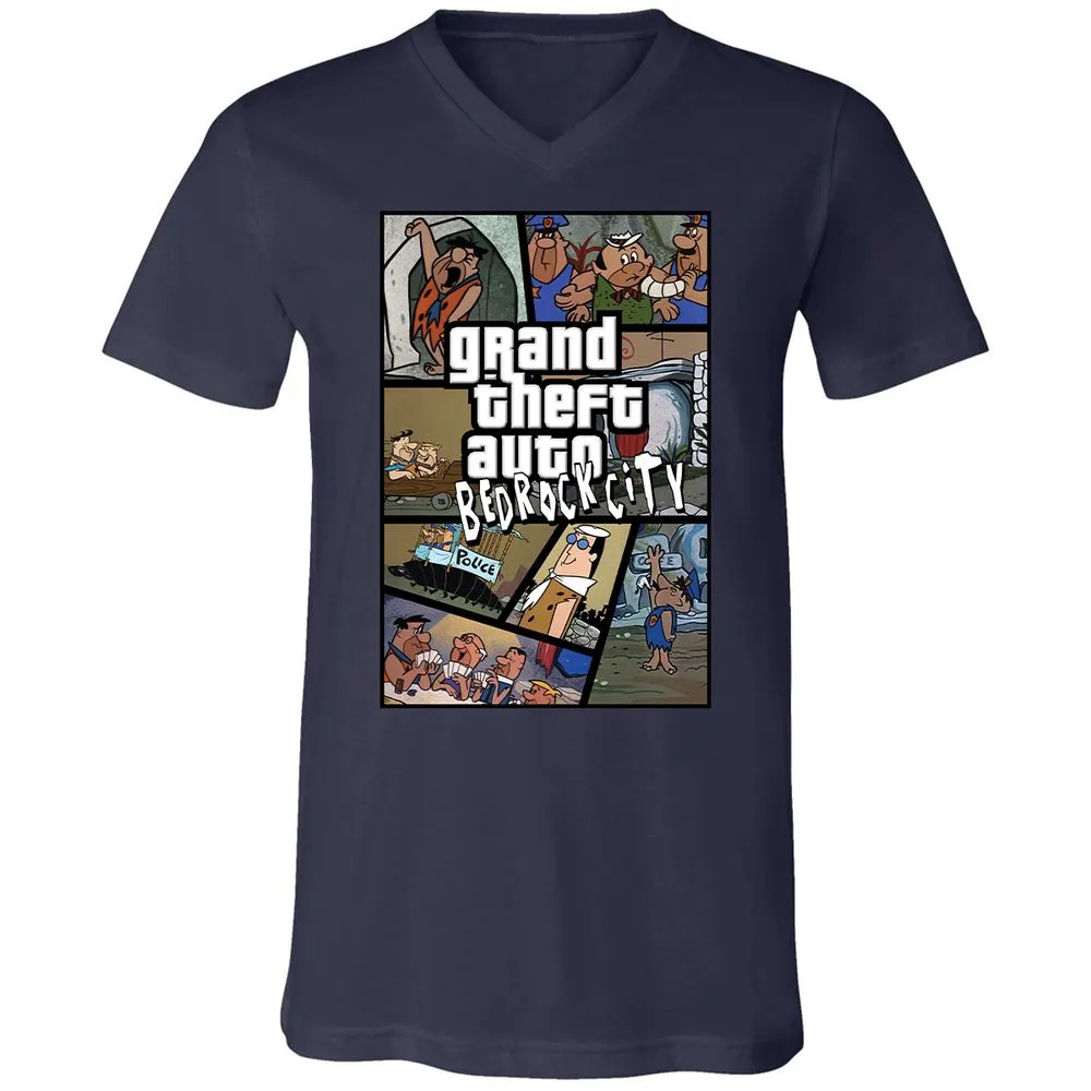 Unisex V-Neck T-Shirt - 7R8V4MEM - Navy - 2