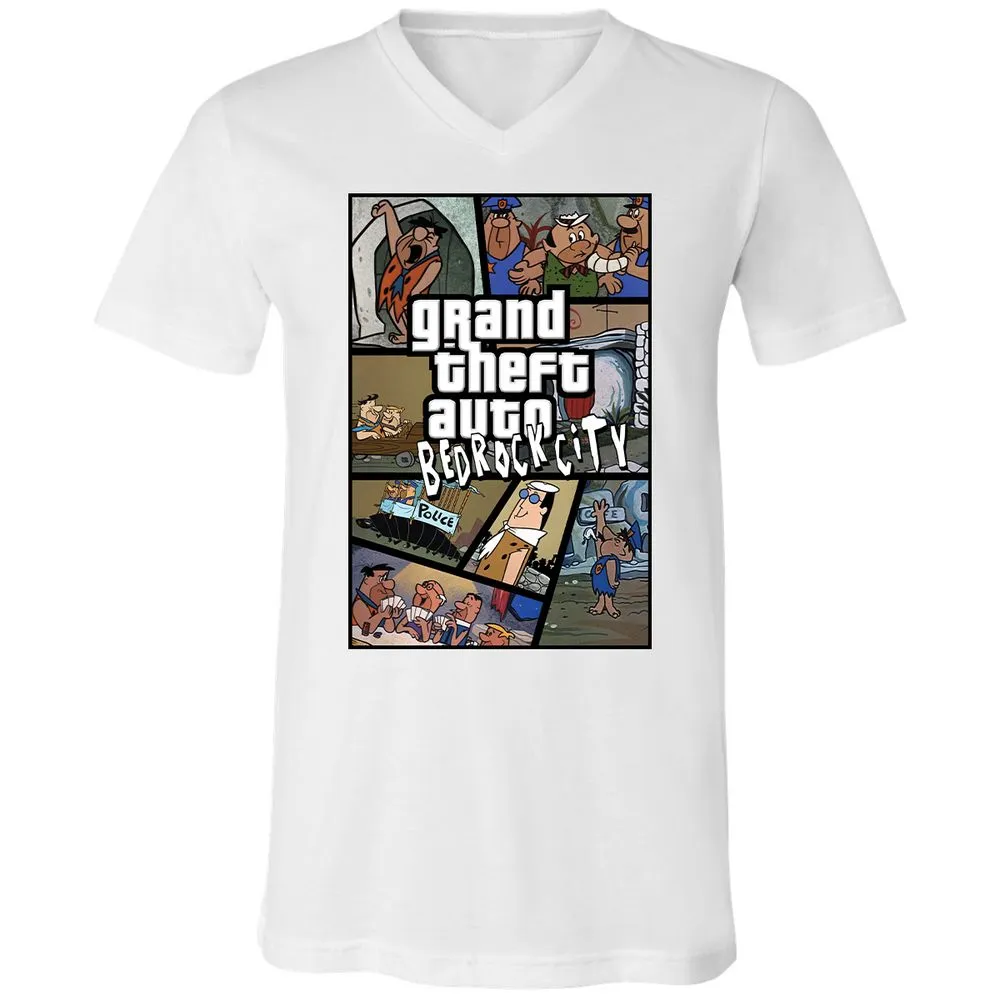 Unisex V-Neck T-Shirt - 7R8V4MEM - White - 5