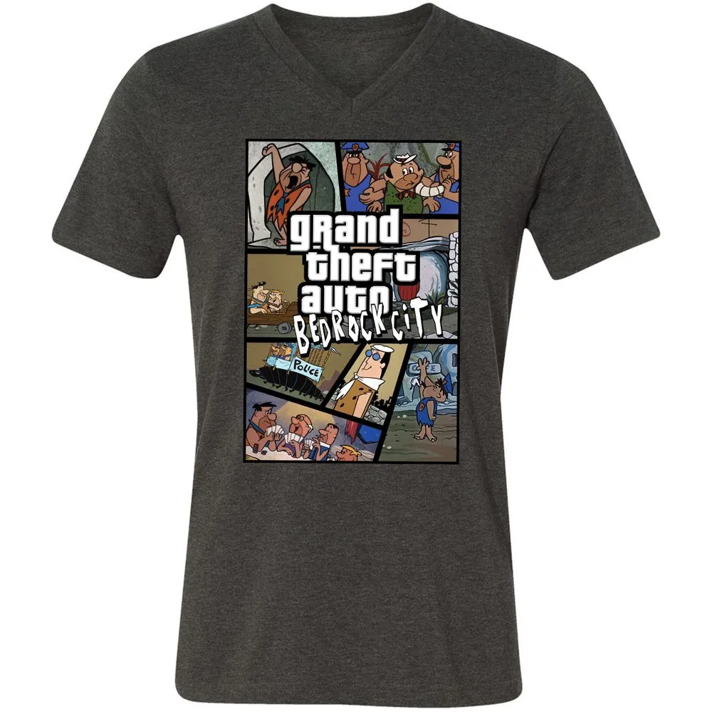 Unisex V-Neck T-Shirt - 7R8V4MEM - Dark Grey Heather - 8