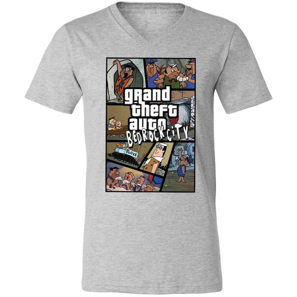 Unisex V-Neck T-Shirt - 7R8V4MEM - Athletic Heather - 7