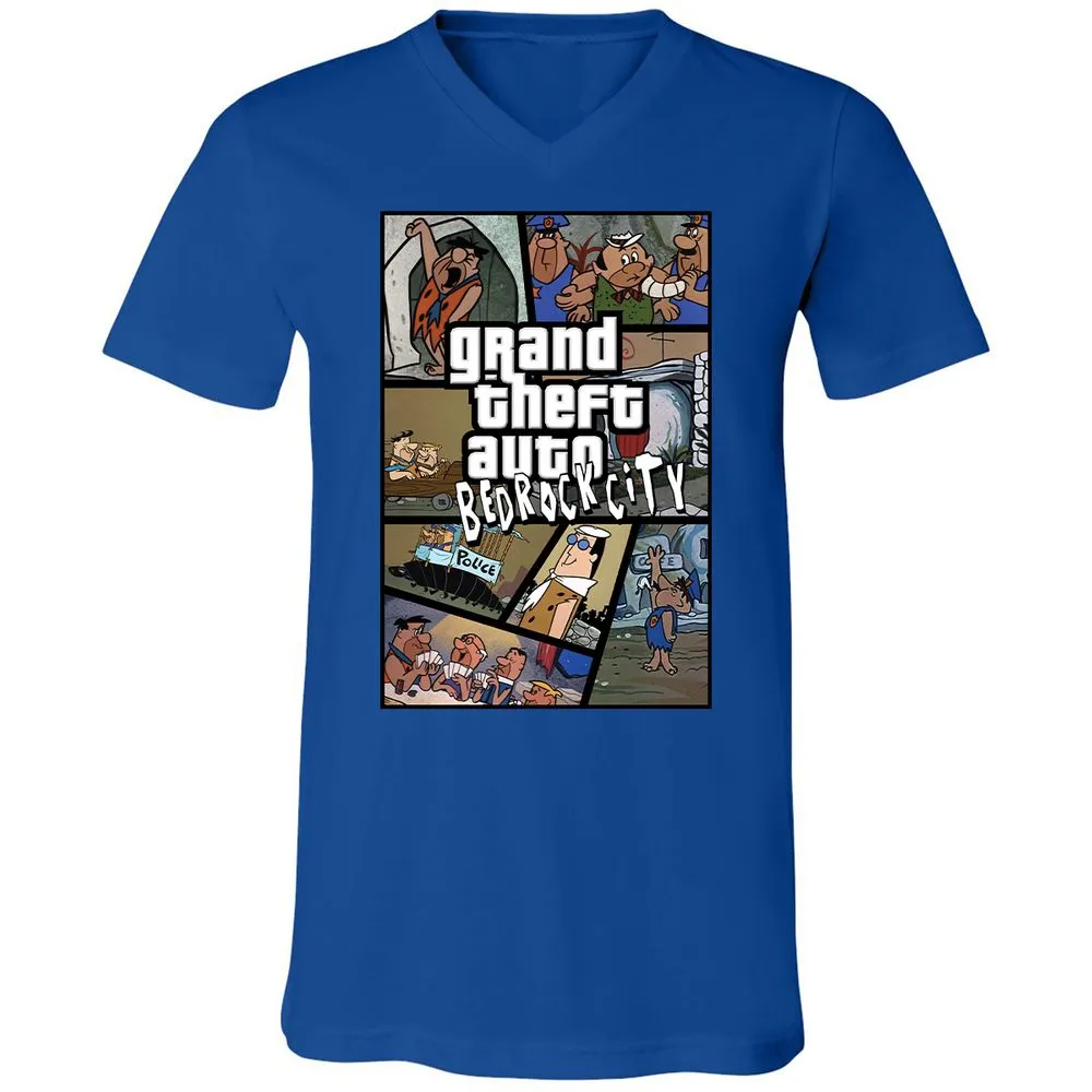 Unisex V-Neck T-Shirt - 7R8V4MEM - True Royal - 4