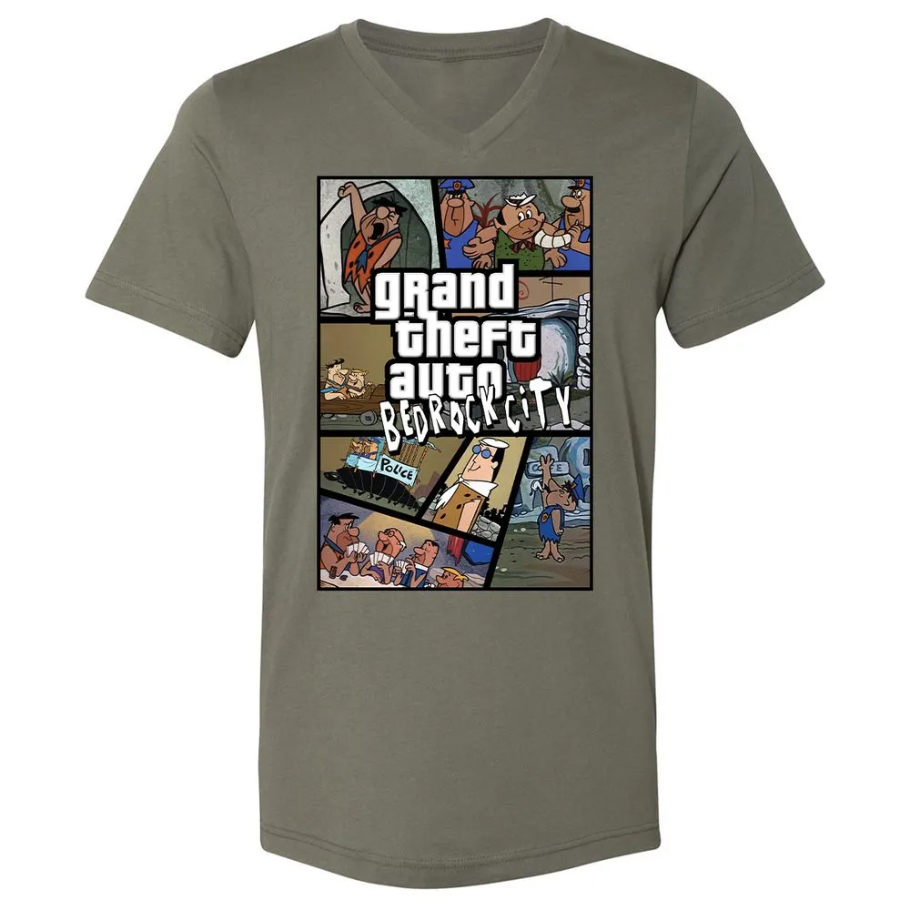 Unisex V-Neck T-Shirt - 7R8V4MEM - Military Green - 10