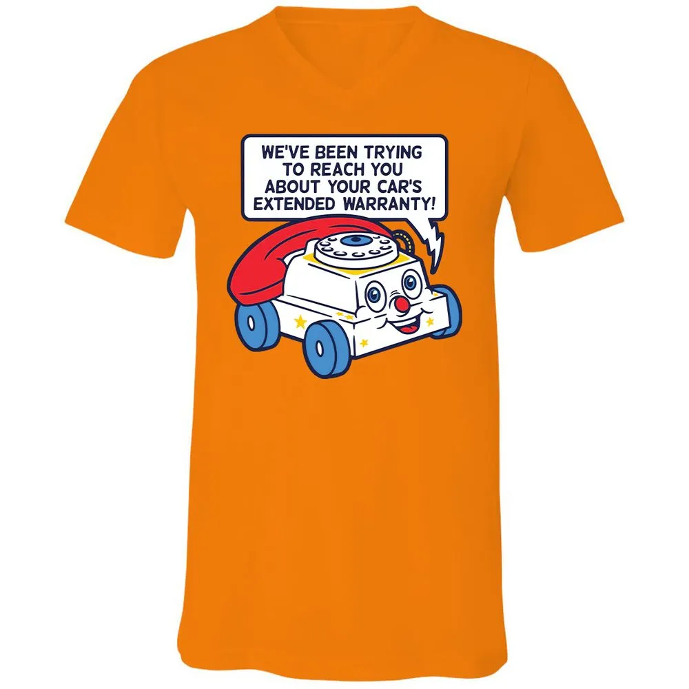 Unisex V-Neck T-Shirt - Black - Orange - 11