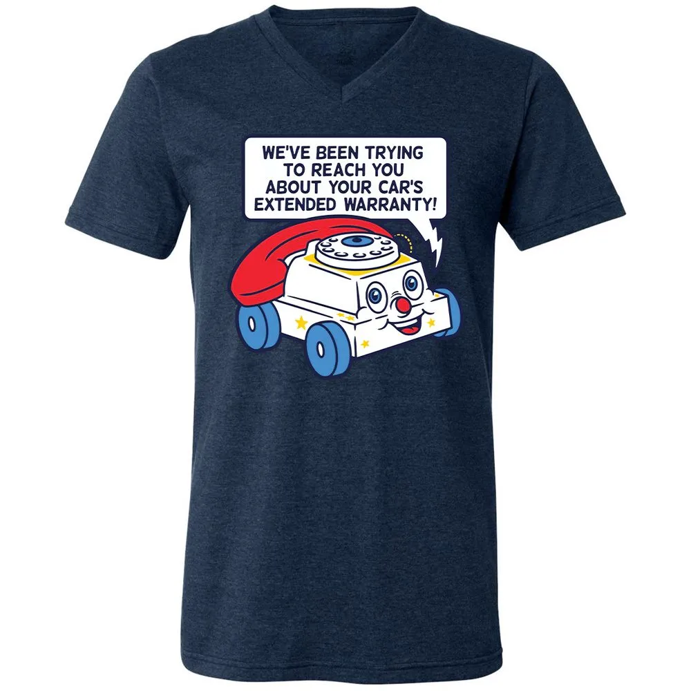 Unisex V-Neck T-Shirt - Black - Heather Navy - 15