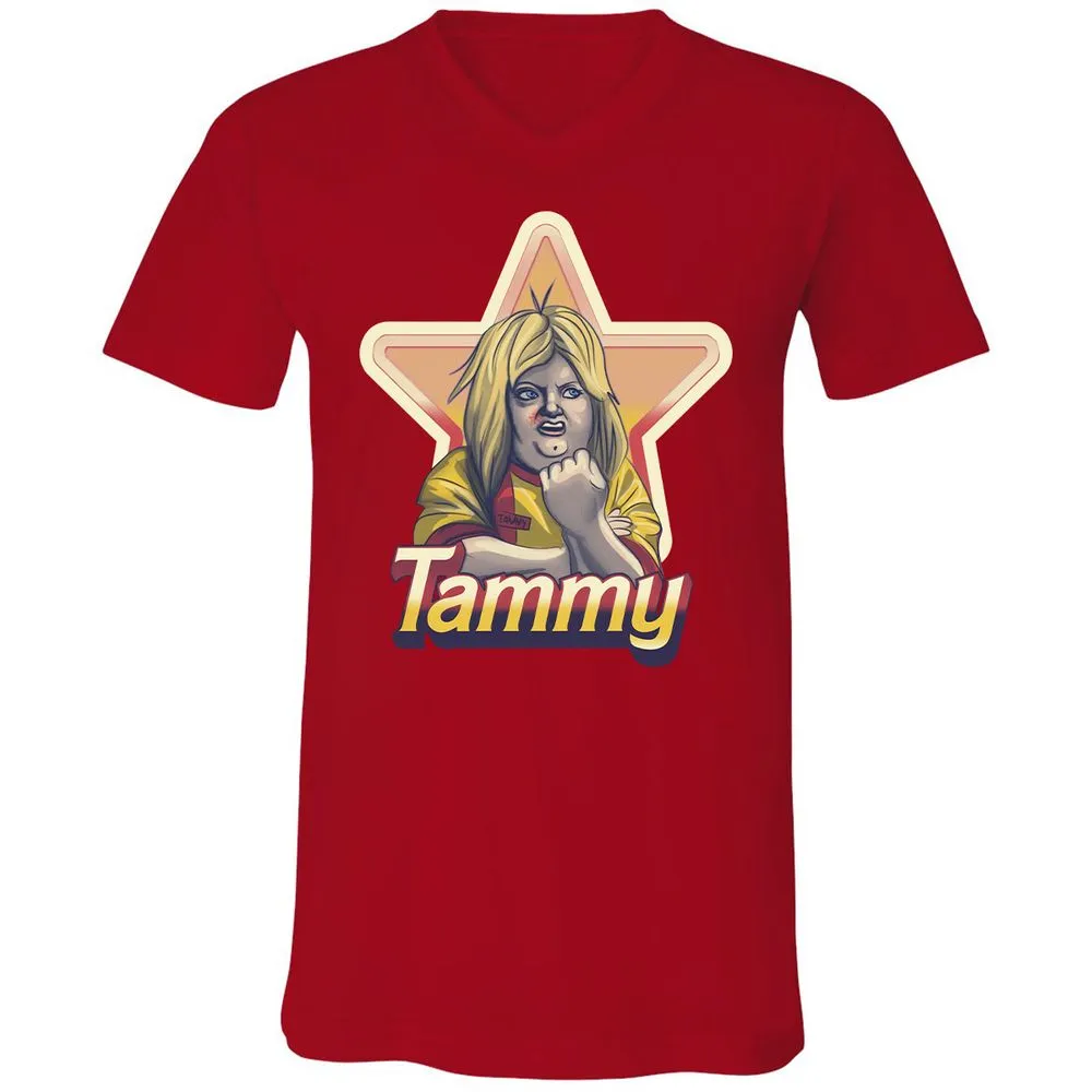 Unisex V-Neck T-Shirt - Z1E6VMPG - Red - 3