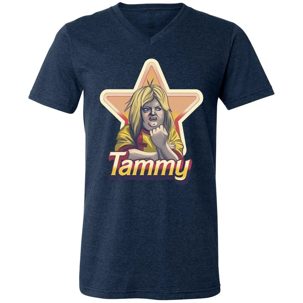 Unisex V-Neck T-Shirt - Z1E6VMPG - Heather Navy - 15