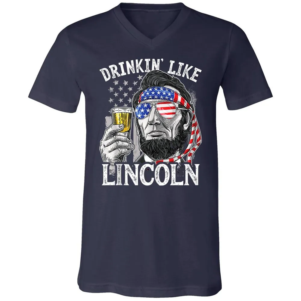 Unisex V-Neck T-Shirt - BAGSCTKH - Navy - 2