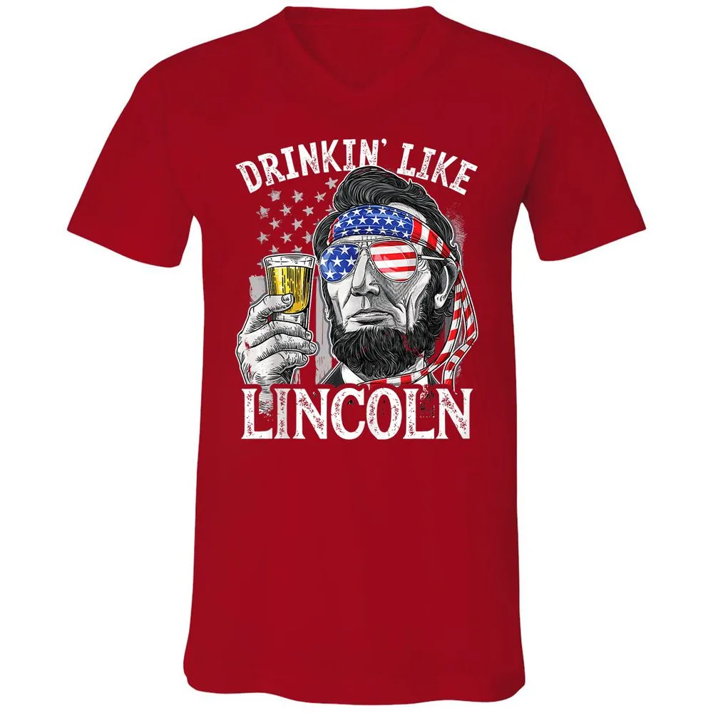 Unisex V-Neck T-Shirt - BAGSCTKH - Red - 3