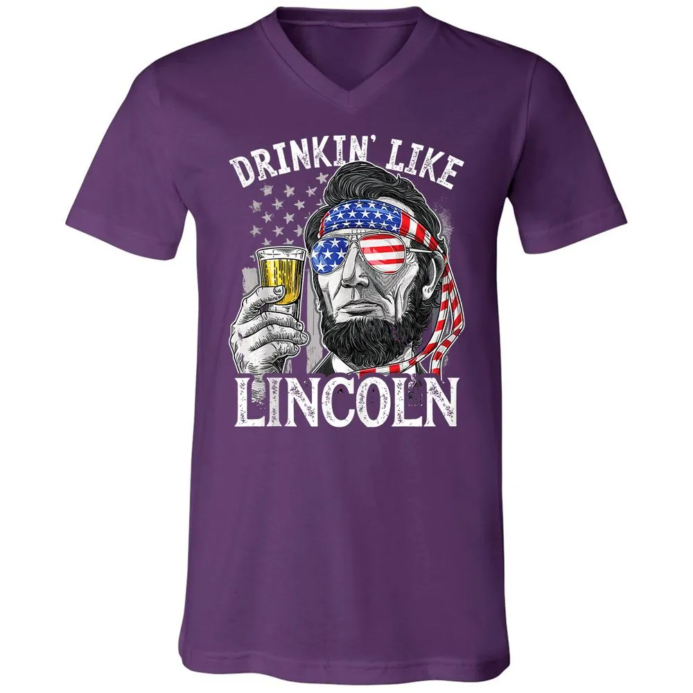 Unisex V-Neck T-Shirt - BAGSCTKH - Team Purple - 9