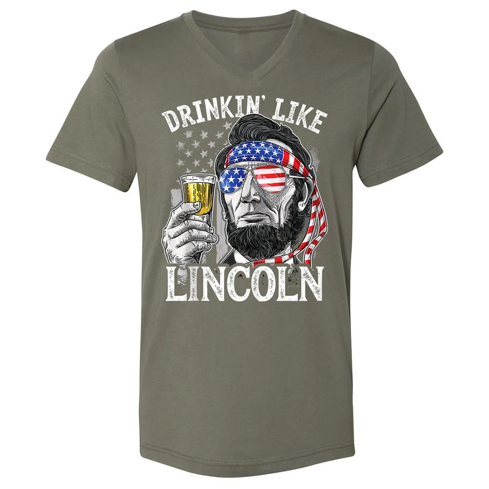 Unisex V-Neck T-Shirt - BAGSCTKH - Military Green - 10