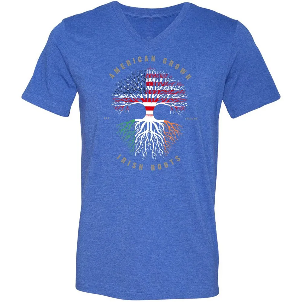 Unisex V-Neck T-Shirt - UKY3BYE8 - Heather True Royal - 14