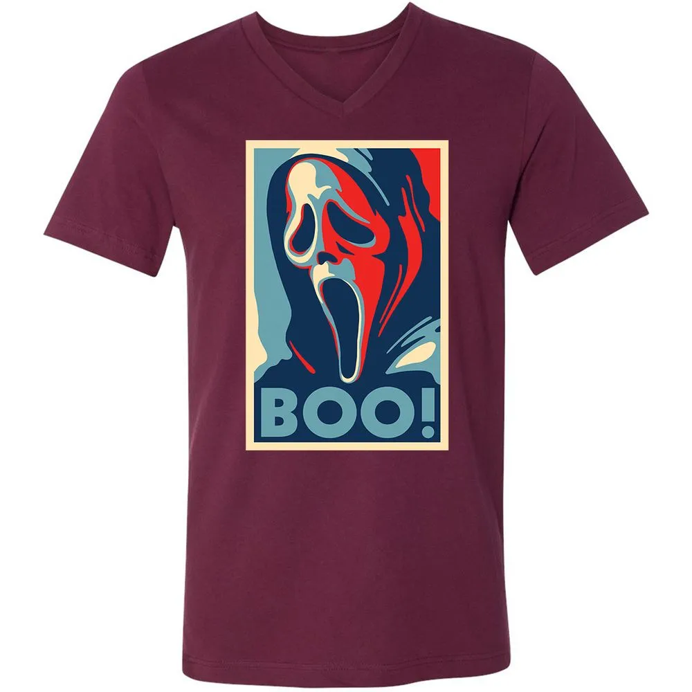 Unisex V-Neck T-Shirt - YQVFYHBH - Maroon - 6