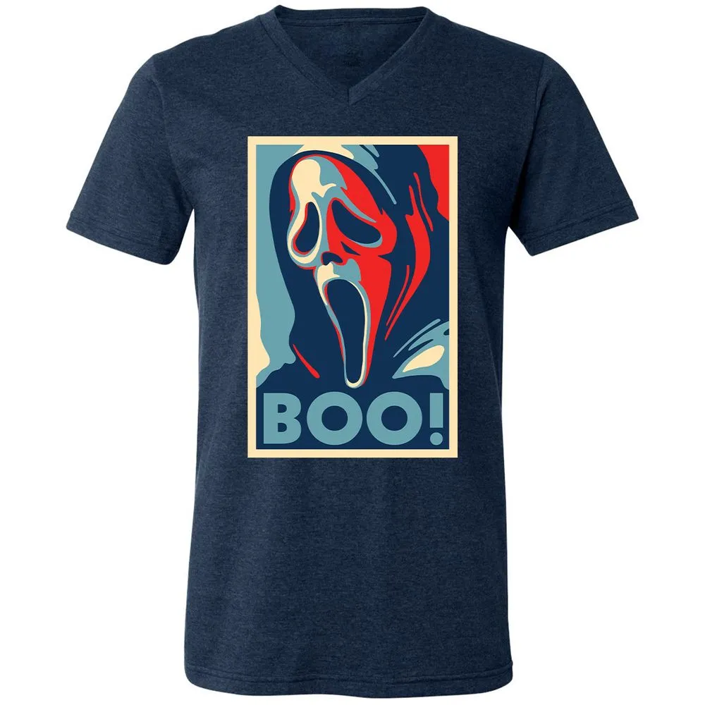 Unisex V-Neck T-Shirt - YQVFYHBH - Heather Navy - 15