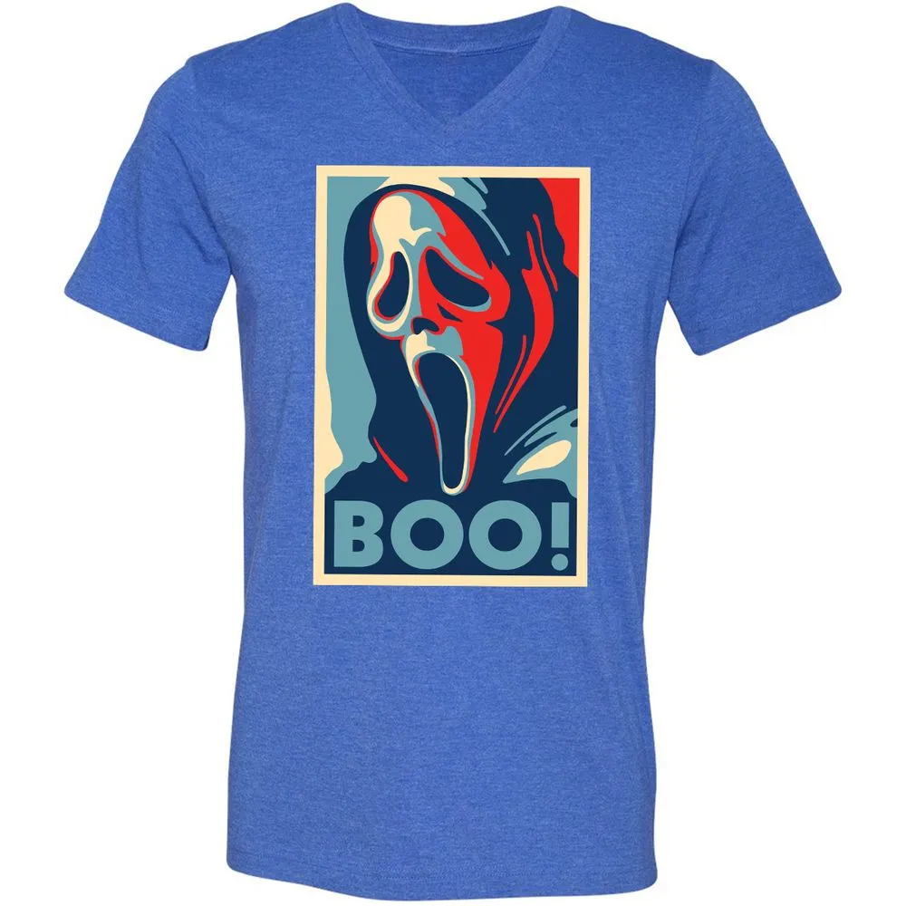Unisex V-Neck T-Shirt - YQVFYHBH - Heather True Royal - 14