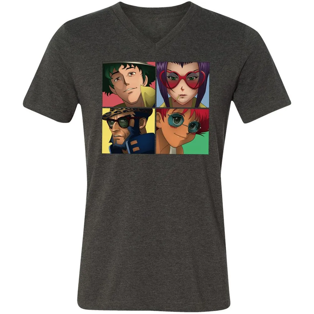 Unisex V-Neck T-Shirt - JGVQJMP5 - Dark Grey Heather - 8