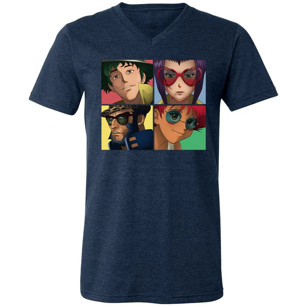 Unisex V-Neck T-Shirt - JGVQJMP5 - Heather Navy - 15