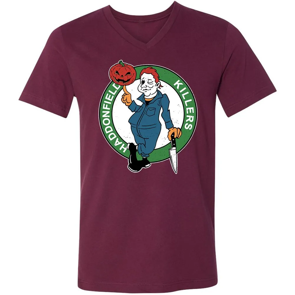 Unisex V-Neck T-Shirt - 4STAE2JW - Maroon - 6