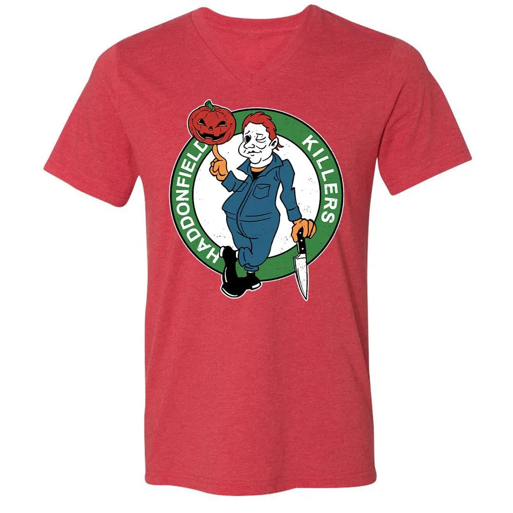 Unisex V-Neck T-Shirt - 4STAE2JW - Heather Red - 16