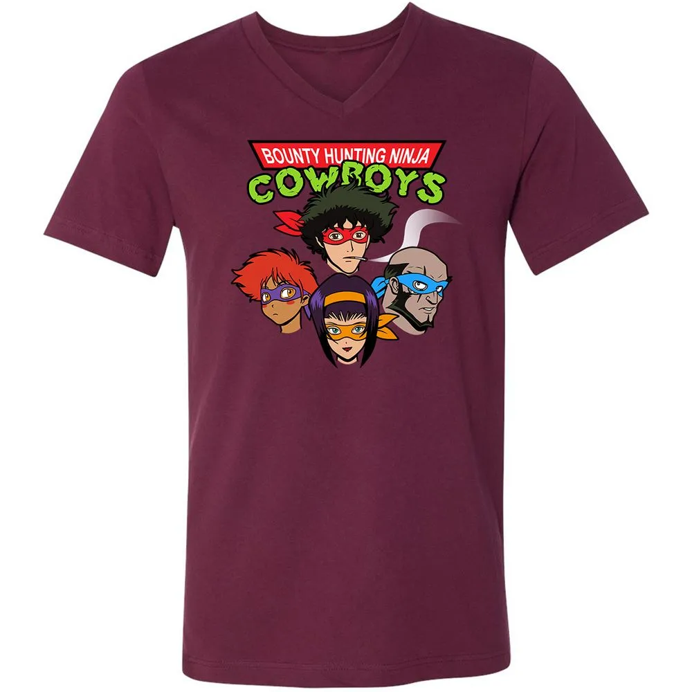 Unisex V-Neck T-Shirt - FNJLQGTT - Maroon - 6