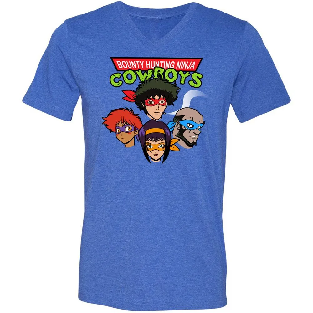 Unisex V-Neck T-Shirt - FNJLQGTT - Heather True Royal - 14