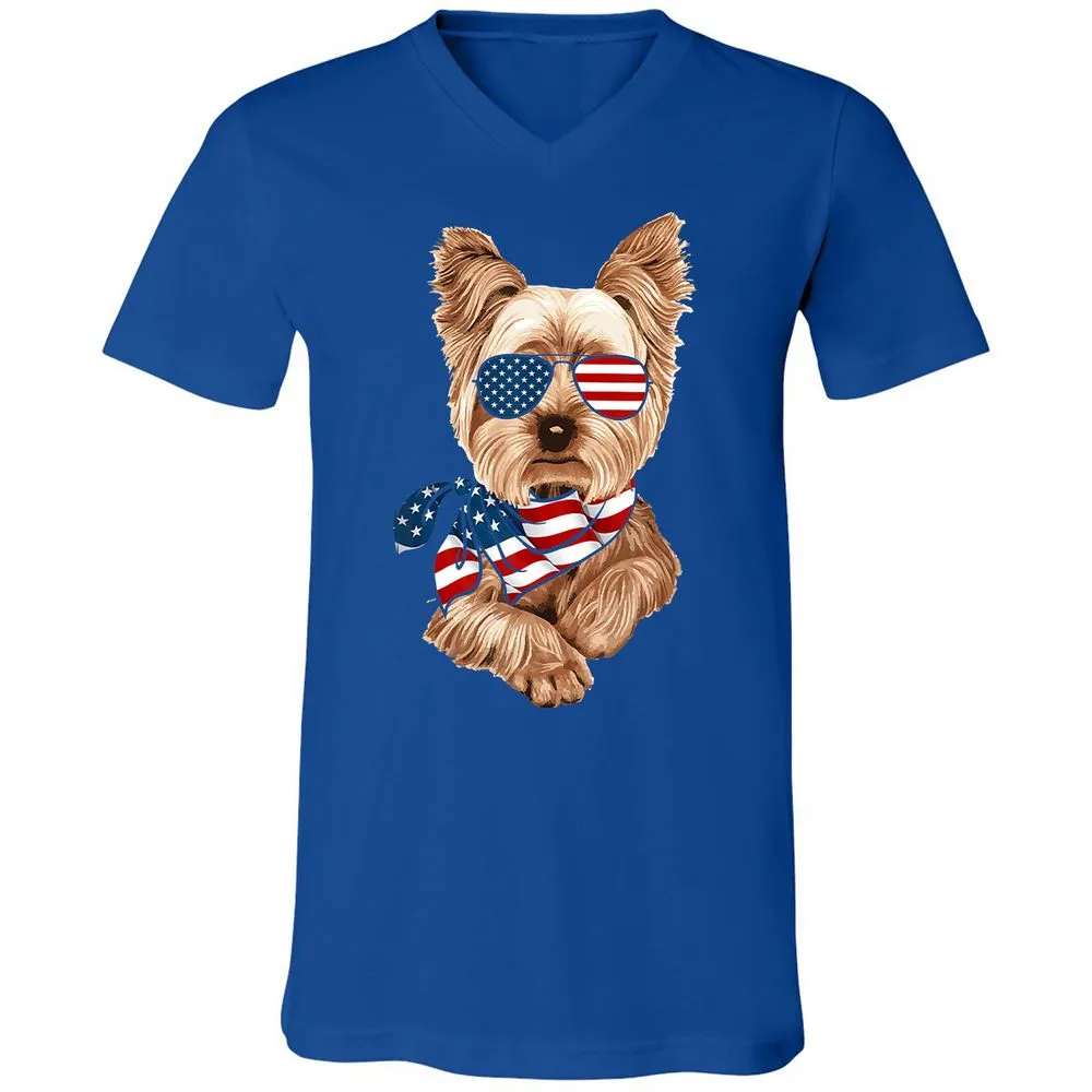 Unisex V-Neck T-Shirt - P48T3JDN - True Royal - 4