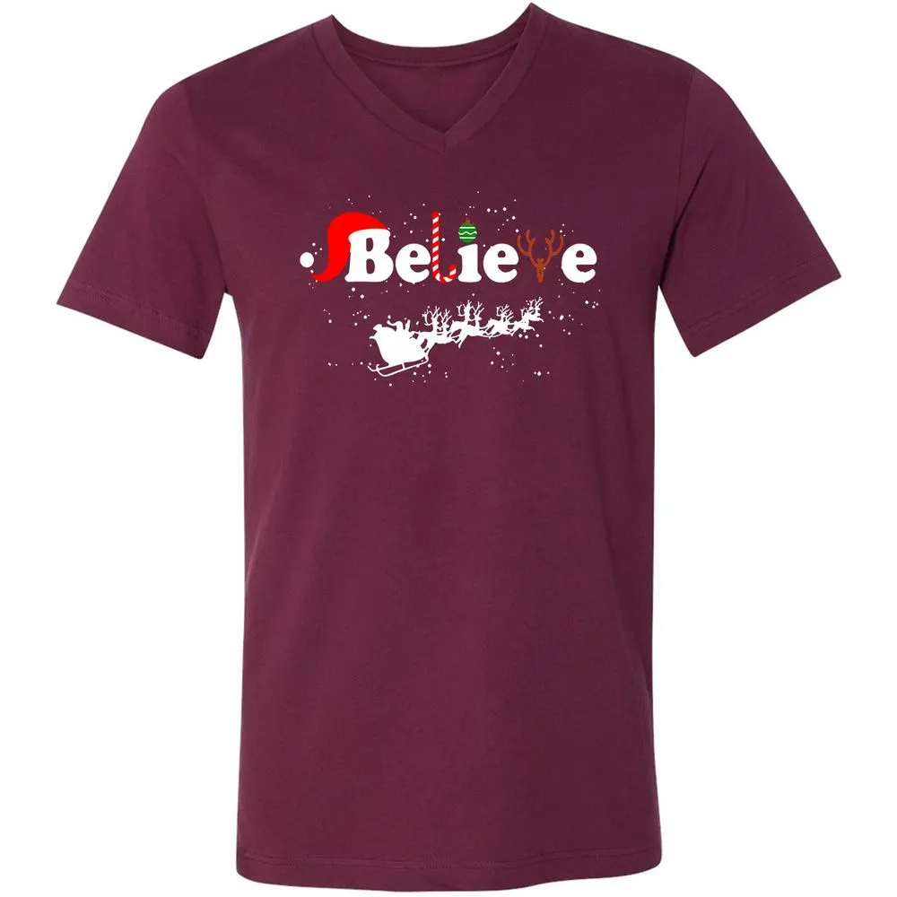 Unisex V-Neck T-Shirt - A1RGGHSU - Maroon - 6