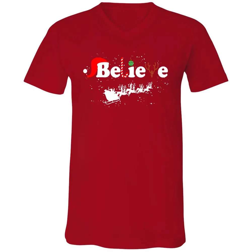 Unisex V-Neck T-Shirt - A1RGGHSU - Red - 3