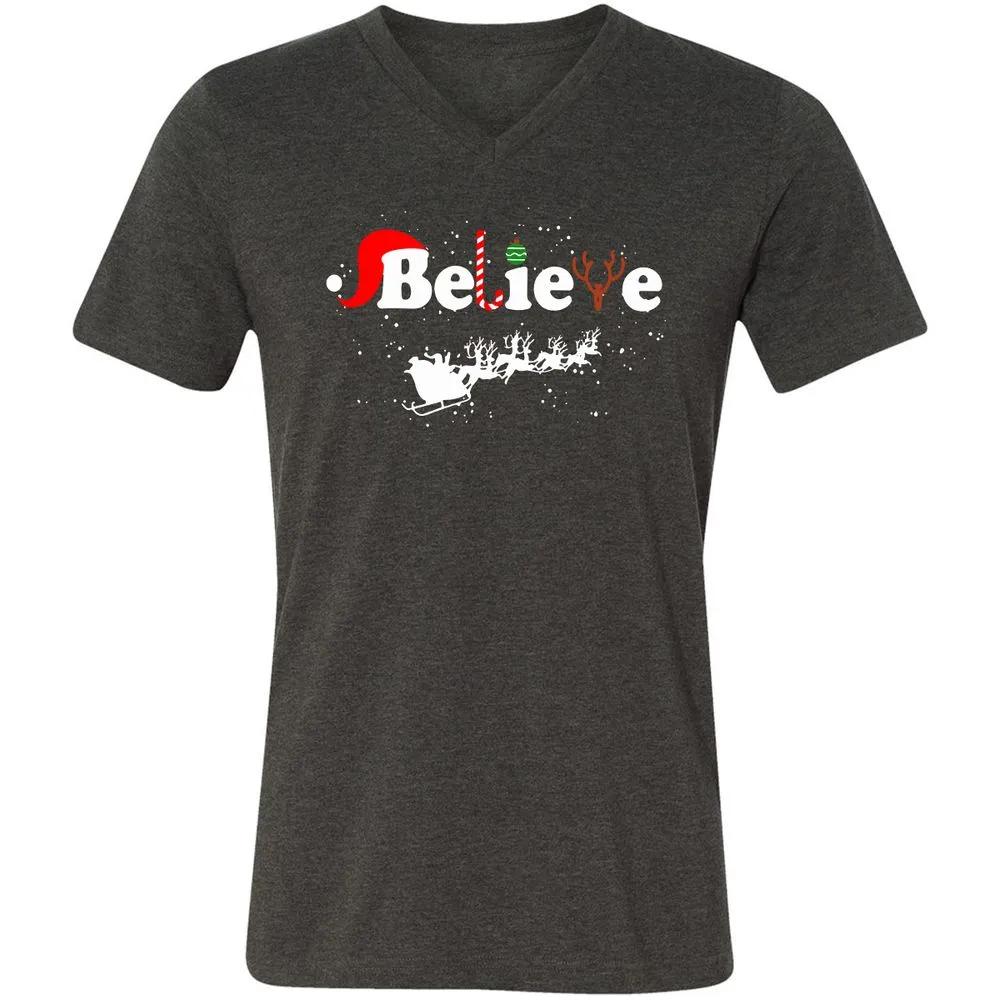 Unisex V-Neck T-Shirt - A1RGGHSU - Dark Grey Heather - 8