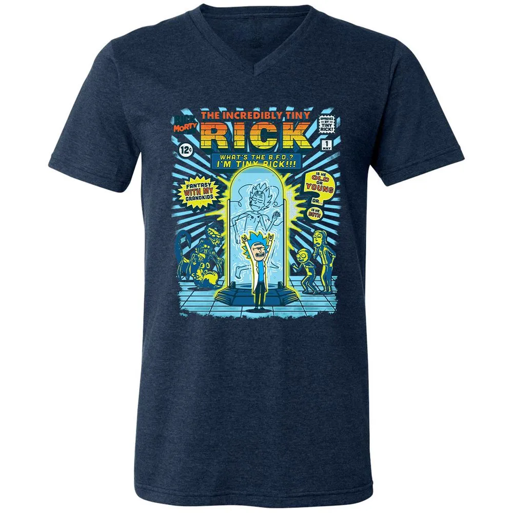 Unisex V-Neck T-Shirt - 9L8N3ESZ - Heather Navy - 15