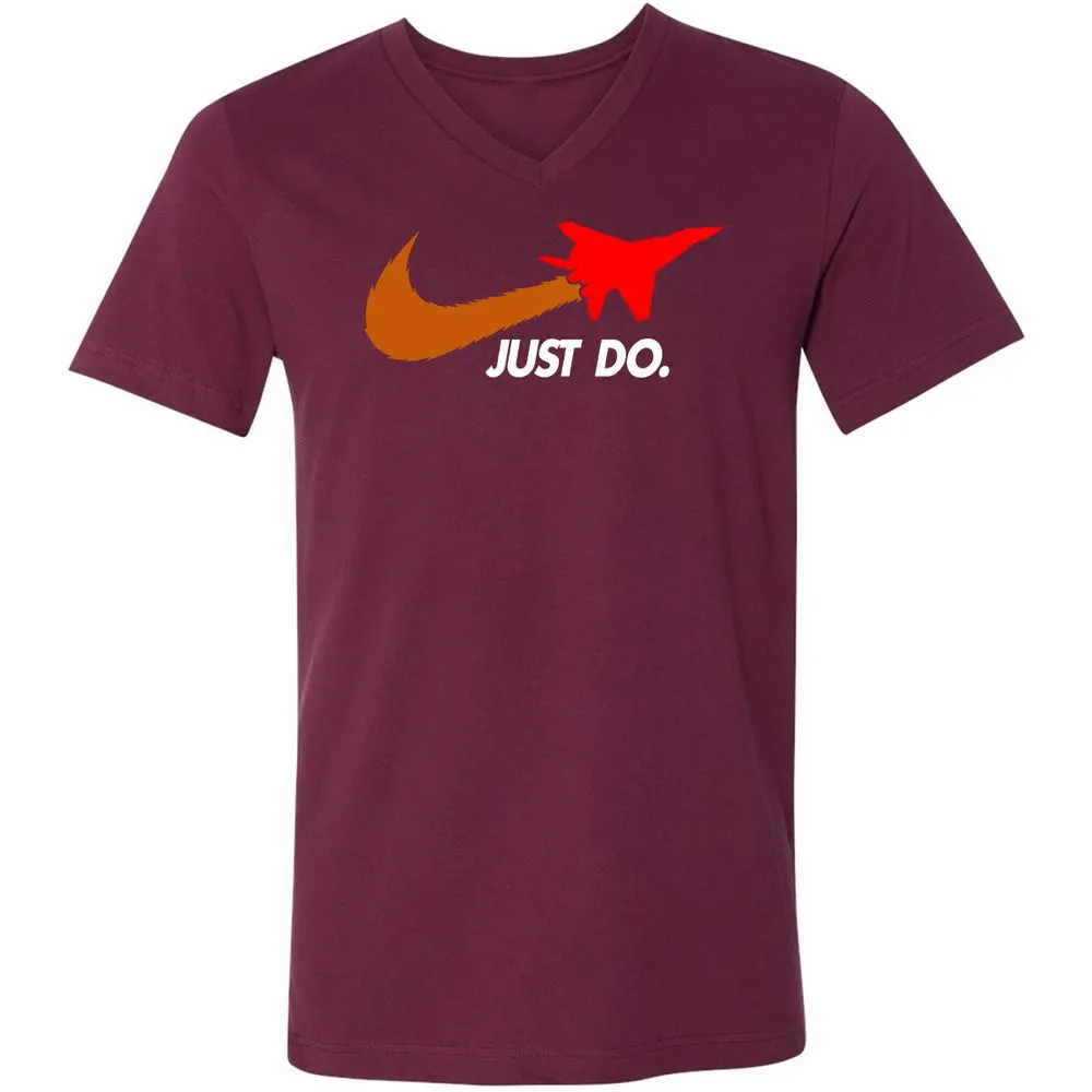 Unisex V-Neck T-Shirt - CVK4X2K5 - Maroon - 6
